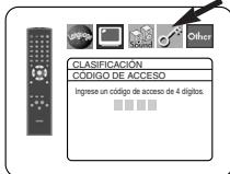 CLASIFICACIÓN CÓDIGO DE ACCESO Ingresse un código de acceso de 4 dígitos.