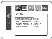 OTROS ICONO DE ANGULO ENC. AUTO APAGATO ENC. PANEL PANTALLA BRILLO VISTA MINIAT. 5sec