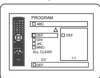 PROGRAM ABC DEF GHI JKL MNO ALL CLEAR 2/2 DEF DEF 1/1