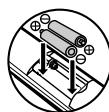 DENON DVD-557 - Mise en place des piles - 2