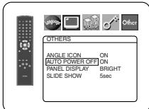 OTHERS ANGLE ICON ON AUTO POWER OFF ON PANEL DISPLAY BRIGHT SLIDE SHOW 5sec