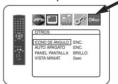 OTROS ICONO DE ANGULO ENC. AUTO APAGATO ENC. PANEL PANTALLA BRILLO VISTA MINIAT. 5sec