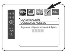 CLASIFICACIÓN CÓDIGO DE ACCESO Ingrese un código de acceso de 4 dígitos.