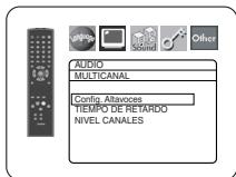 AUDIO MULTICANAL Config. Altavoces TIEMPO DE RETARDO NIVEL CANALES