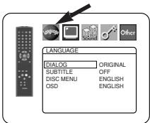 LANGUAGE DIALOG ORIGINAL SUBTITLE OFF DISC MENU ENGLISH CSD ENGLISH