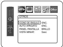 OTROS ICONO DE ANGULO ENC. AUTO APAGATO ENC. PANEL PANTALLA BRILLO VISTA MINIAT: 5sec