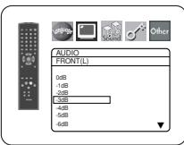AUDIO FRONT(L) 0dB -1dB 2dB 3dB 4dB 5dB 6dB