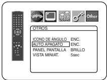 OTROS ICONO DE ÁNGULO ENC. AUTO APAGATO ENC. PANEL PANTALLA BRILLO VISTA MINIAT. 5sec