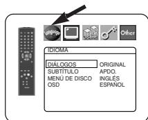 IDIOMA DIÁLOGOS ORIGINAL SUBTÍTULO APDO. MENÚ DE DISCO INGLÉS OSD ESPÁNOL