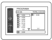 PROGRAMA CD-DA TOTAL 0:03:30 1 3:30 2 4:30 3 5:00 4 5:10 5 5:10 6 1:30 7 2:30 1/2 1/1 R1 3:30