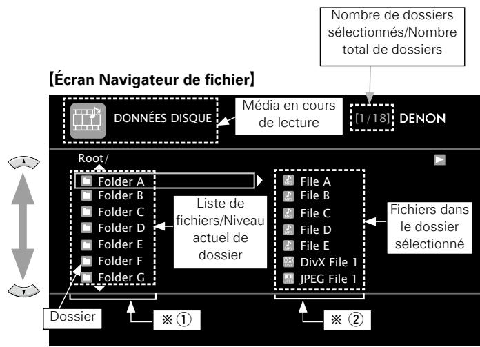 DENON DVD-A-1UD - □ Écran Navigateur de fichier - 1