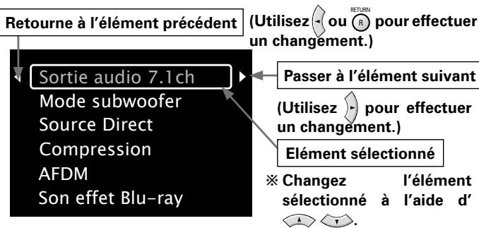 DENON DVD-A-1UD - Exemples d'affi chages de l'écran de menu l'interface graphique GUI - 6