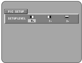 PIC SETUP SETUP LEVEL 0+ 7+ 3+