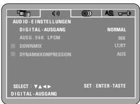 DENON DVD-M330 - Wenn "AUDIO-EINSTELLUNGEN" angewählt ist - 1
