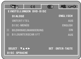 DENON DVD-M330 - Wenn "EINSTELLUNGEN DVD-DISC" angewählt ist - 1
