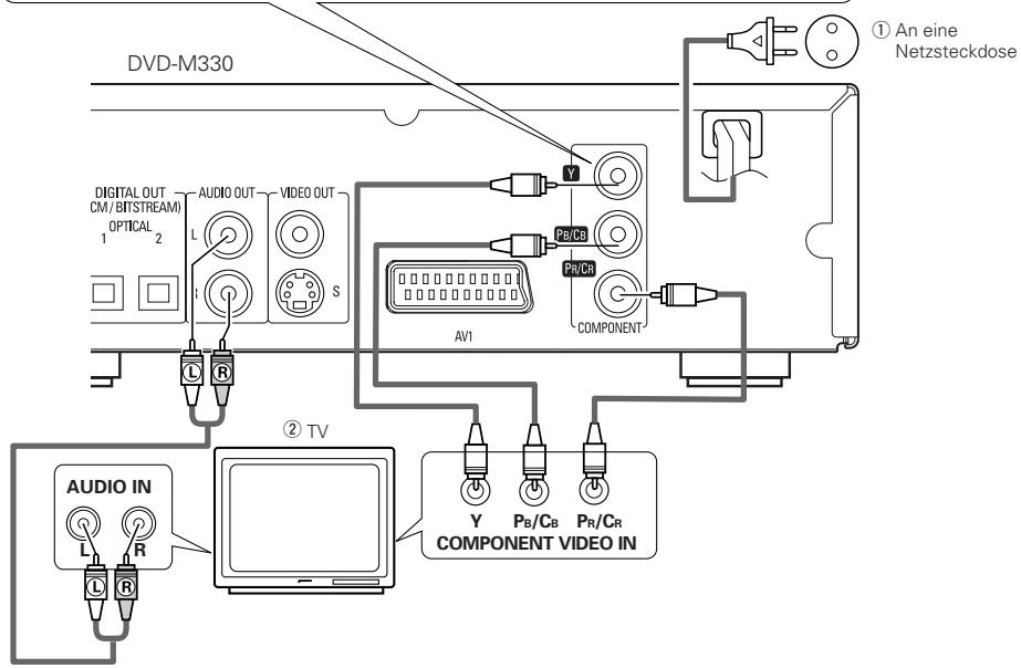 DENON DVD-M330 - Farbkomponenten-Ausgangsklemen (PR / CR,PB / CB und Y) - 1