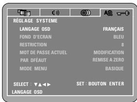 DENON DVD-M330 - Lorsque "Réglage système" est sélectionné - 1