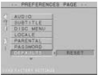 BLAUPUNKT DVD-ME3 - 6) DEFAULTS (VALEURS PAR D'FAUT) - 1