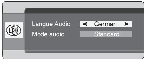 BLAUPUNKT IVTV-05 LF - Modifier le mode audio - 2
