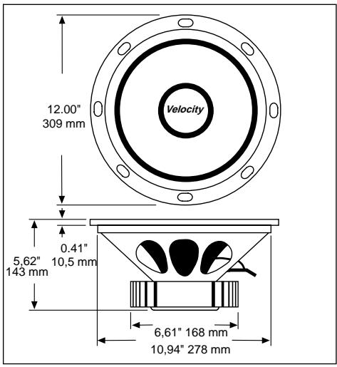 12.00" 309 mm Velocity 0.41" 5,62" 10,5 mm 143 mm 6,61" 168 mm 10,94" 278 mm