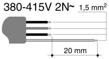 380-415V 2N~, 1,5 mm², 20 mm