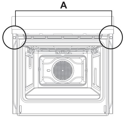 Technical line drawing of a front view of a multi-chamber appliance with labeled section A (no text or symbols beyond label)