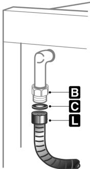 SMEG SCB60MFB - Branchement au moyen d'un tuyau flexible en acier (pour tous les types de gaz) - 1