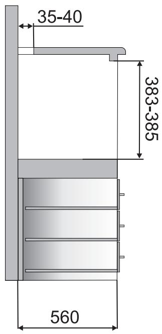 SMEG SCT486X - Positionnement du four - 8