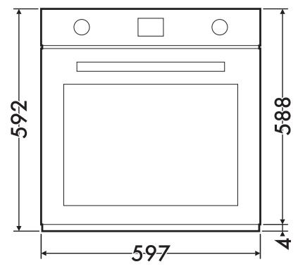 SMEG SFP486X - Dimensions hors tout de l'appareil (mm) - 1