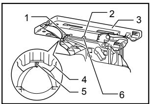 Technical diagram of a mechanical device with numbered components for identification