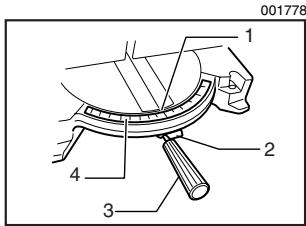 MAKITA LS1040 - Adjusting the miter angle - 1