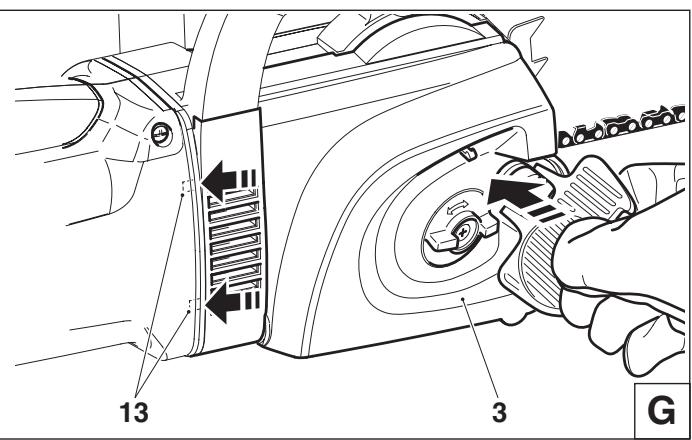 MAKITA UC4030A - Montaje del riel/de la cadena de sierra - 5