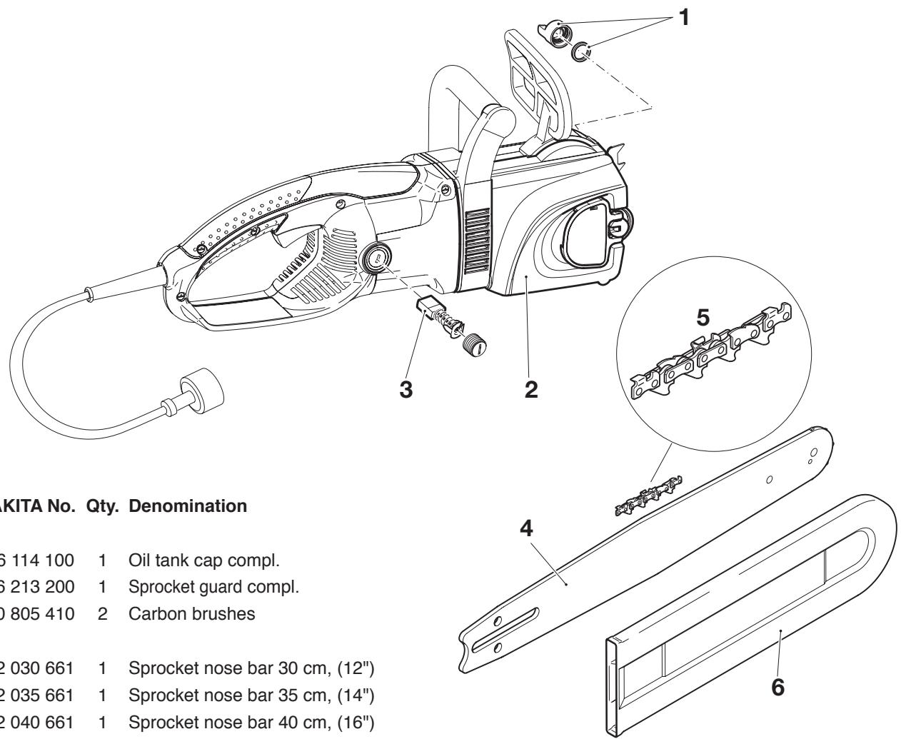 MAKITA UC4030A - Extract from the spare parts list - 1