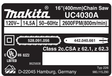 MAKITA UC4030A - Use of Extension Cord - 1