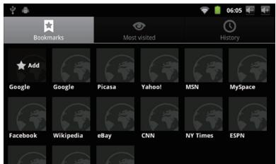 MPMAN MP726 - To go to a bookmarked webpage. - 2