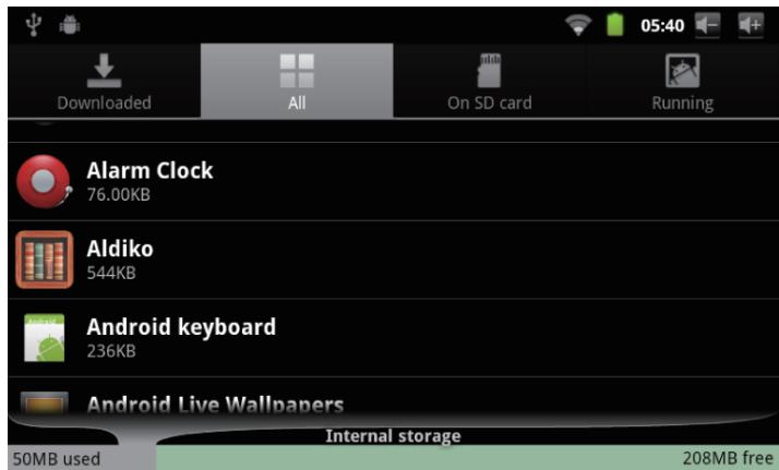 MPMAN MP726 - To uninstall an application: - 1