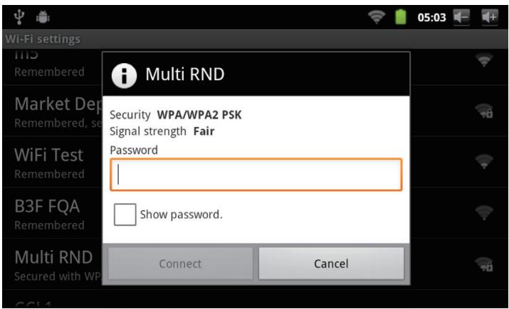 MPMAN MP726 - Select an available Wi-Fi network to connect to: - 1