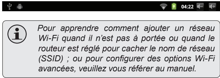 MPMAN MP726 - Sélectionner un réseau Wi-Fi disponible auquel vous pouvez vous connecter : - 2