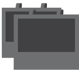 Stacked gray rectangular shapes with no text or symbols