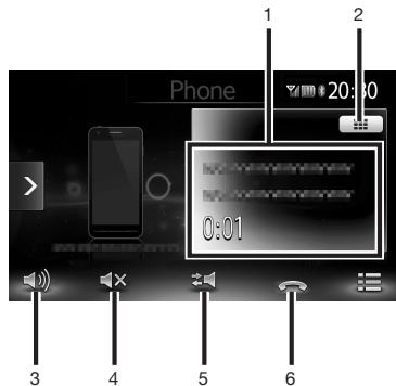 CLARION NX503E - Screen during a telephone call - 1