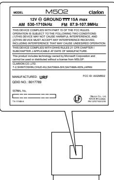 CLARION M502 - Cleaning the body - 1