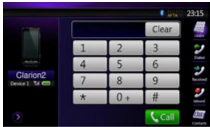 CLARION NZ501E, NZ502E - Réalisation d'un appel à l'aide du clavier à l'écran - 1