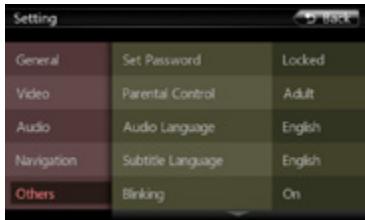CLARION NZ501E, NZ502E - Menu de configuration diverse - 1