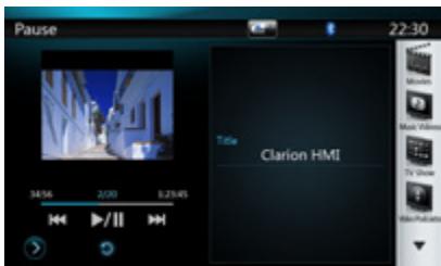 CLARION NZ501E, NZ502E - Sélection du mode iPod vidéo - 2