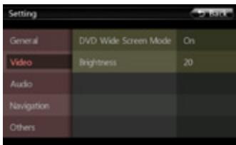 CLARION NZ501E, NZ502E - Menu de configuration vidéo - 1
