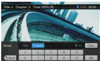 CLARION NZ501E, NZ502E - Recherche via un numéro de chapitre/de titre - 1
