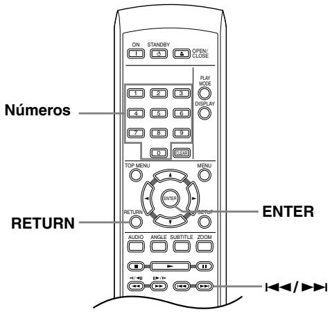 ON STANDBY OPEN/ CLOSE PLAY MODE DISPLAY Números TOP MENU MENU RETURN INSERTUP AUDIO ANGLE SUBTITLE ZOOM RETURN ENTER INTERNER ←/→