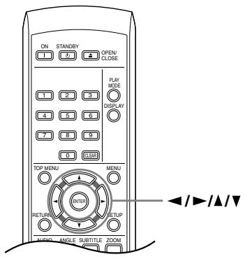 ON STANDBY OPEN/ CLOSE PLAY MODE DISPLAY TOP MENU MENU RETURN SETUP AVOC AVOC SUBTITLE ZOOM /▶/▲/▼