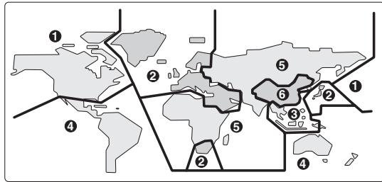 World map with numbered regions and labeled areas, likely representing continents and key locations.