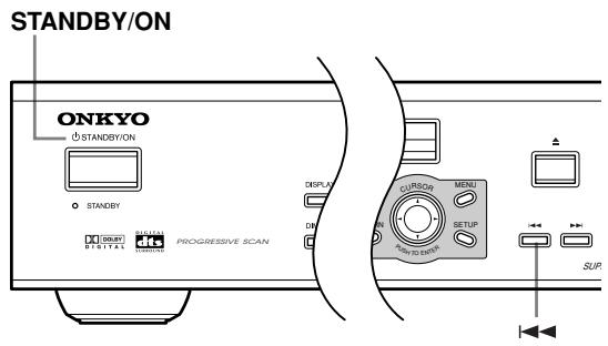 STANDBY/ON ONKYO STANDBY/ON STANDBY PROGRESSIVE SCAN DISPLAY ON CURSOW MENU SETUP PROMER SUP